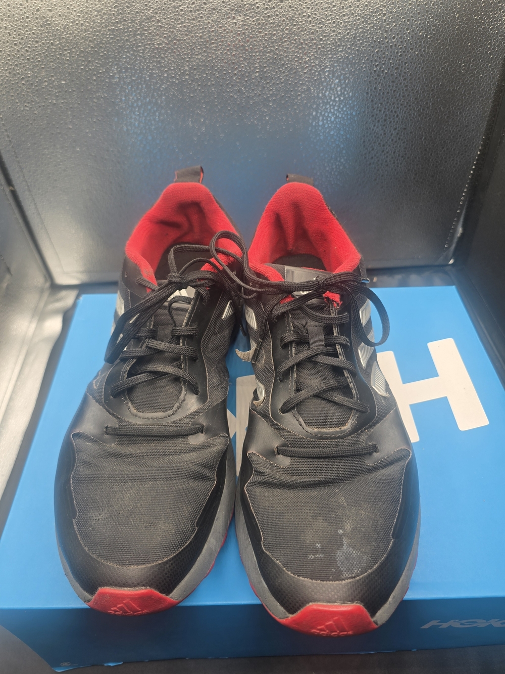 adidas Black Sneakers with Red Lining